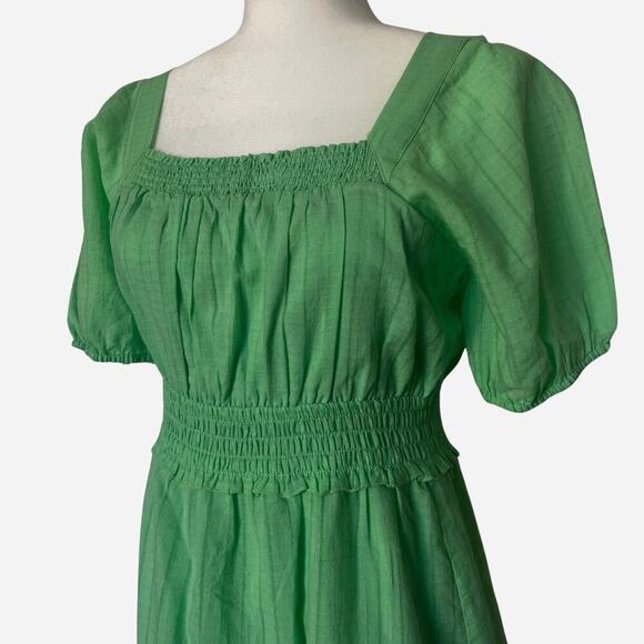 Adelyn Rae Green Puff Sleeve Dress / Small - Picture 2 of 5